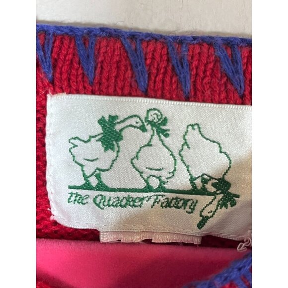 Quacker Factory Knit Sweater 2x Red Sequin Vtg Lighthouse Retro Classic Preppy - Picture 2 of 15